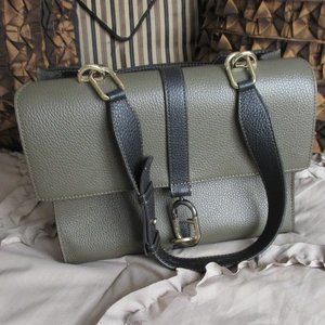 two-tone designer handbag